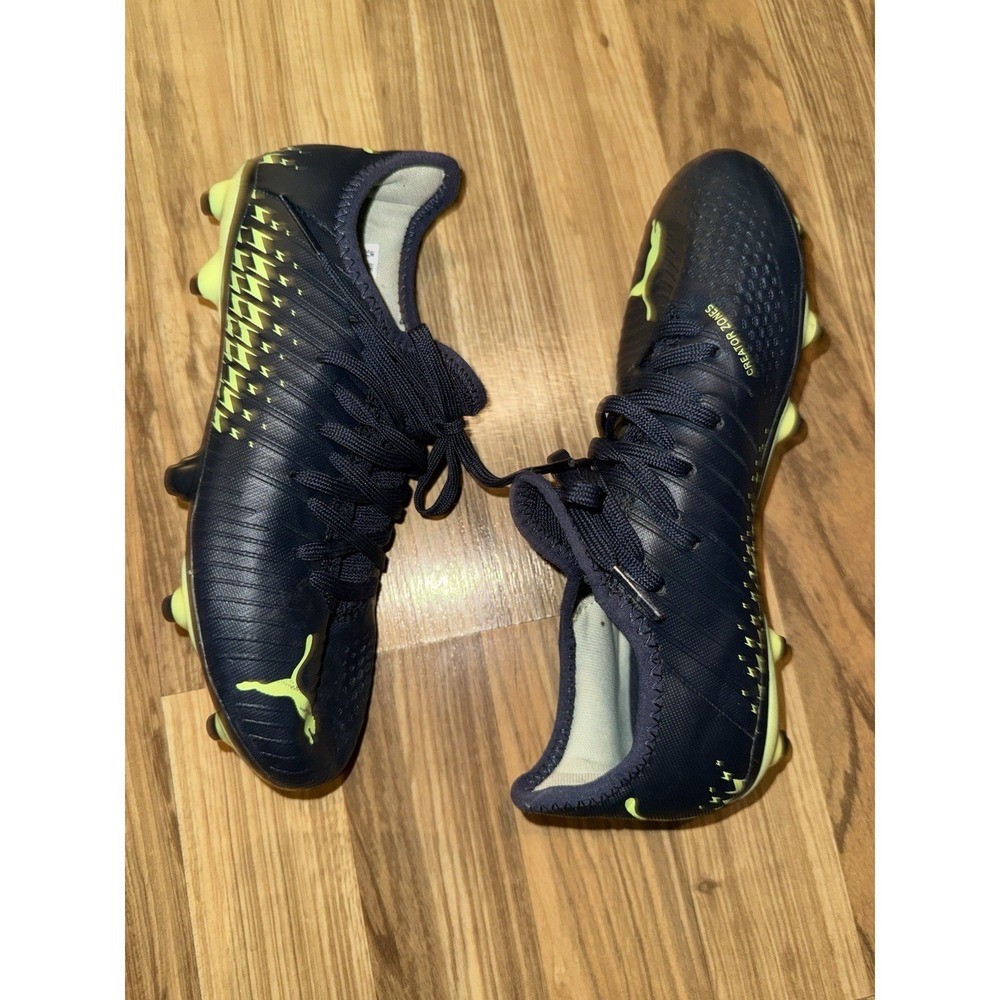 Puma Future Soccer Cleats Sz 4.5 Z 4.4 Navy Blue Neon‎ Green